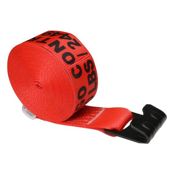 Us Cargo Control 3" x 30' Red Winch Strap with Flat Hook 330FH-R